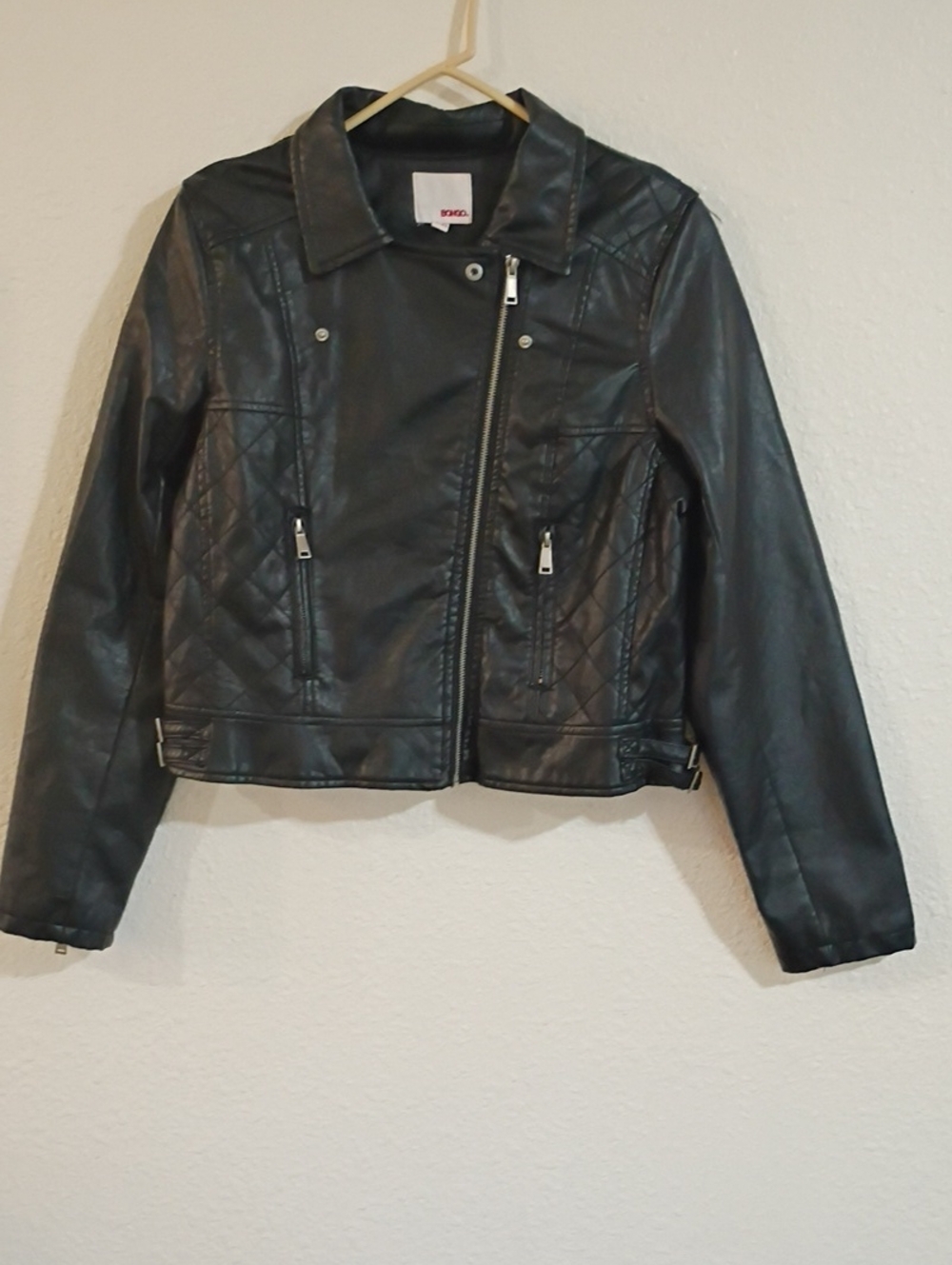 BONGO Black Faux Leather Moto Jacket